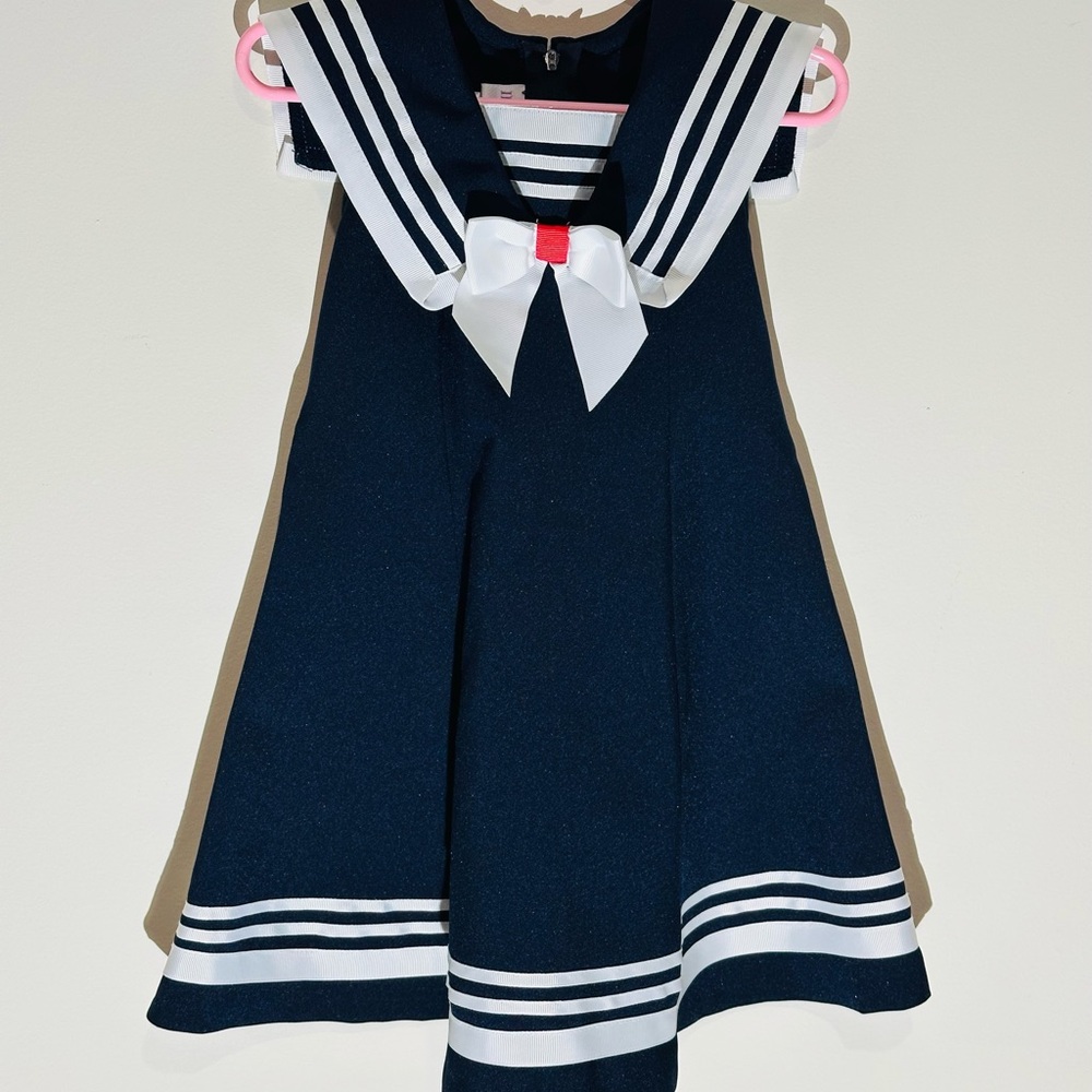 Navy Blue Sailor Dress for Kids
